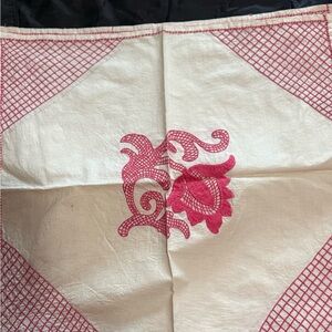 Elegant Red and Cream Home Accent